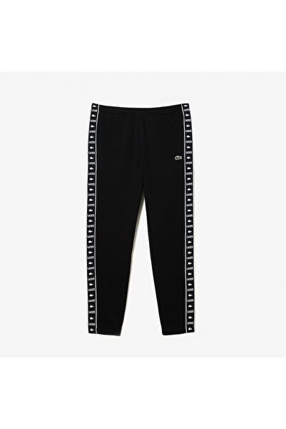 Lacoste Erkek Tapered Fit Baskılı Siyah Eşofman Altı