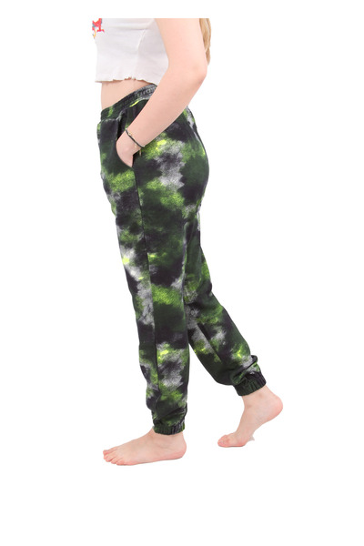 M MOONCOVER Kız Çocukları İçin Rahatlığın Buluştuğu An: Şık Baskılı %100 Pamuk Askeri Kamuflaj Baskılı Eşofman