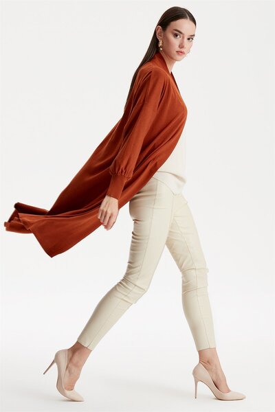 Tığ Triko Balon Kol Hırka TABA