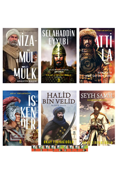 Timaş Yayınları Selahaddin Eyübi Atilla Nizamülmük İskender Halid bin Velid Şeyh Şamil set 6 kitap