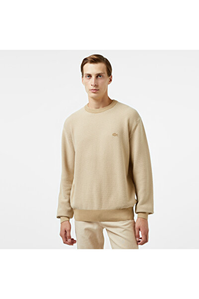 Lacoste Relaxed Fit Erkek Bej Triko