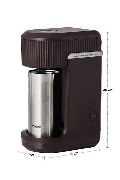 Karaca Walnut Brown Mono Personal Filter Coffee Machine