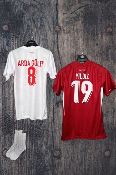 kombinezyum Euro 2024 T.ü.r.k.i.y.e Milli Takım Arda-güler Beyaz Kenan Yıldız Kırmızı 2 Li Forması