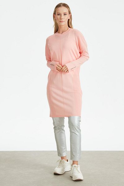 Tığ Triko Knotted Sleeves Knitted Detailed Rayon Tunic SCHARM