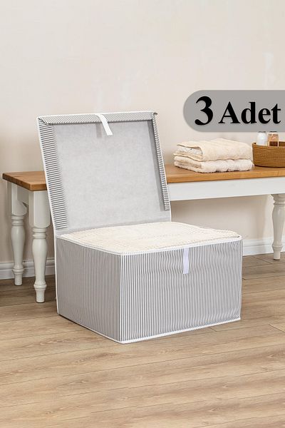 Pazar Kapısı 3 Pieces Multi-Purpose Organizer Box Maxi Gray 50*40*30cm