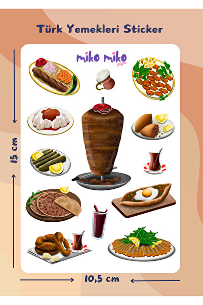 Miko Miko Şeyler Türk Yemekleri Sticker Sayfası / Bullet Journal / Sticker / ...