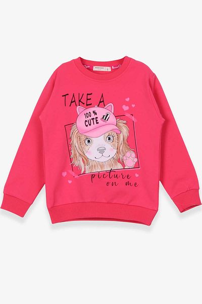 Breeze Girl's Sweatshirt Puppy Printed 3-7 Years, Coral