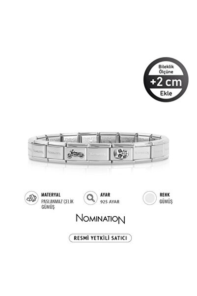 NOMİNATİON Italy Composable 925k Gümüş Motorsiklet & 925k Gümüş Kurukafa Pasl...
