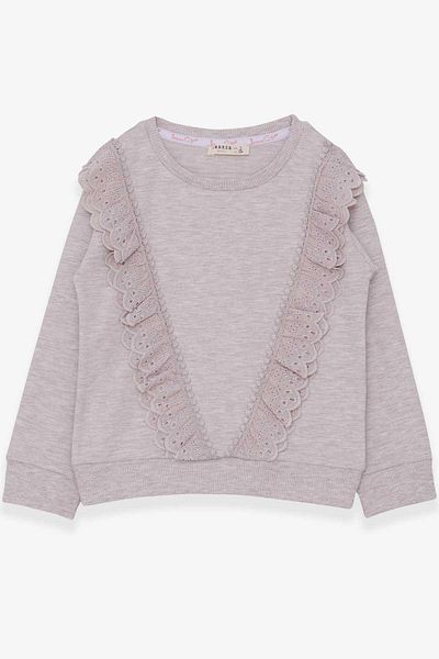 Breeze Φούτερ για κορίτσια με κορδόνια 4-9 ετών, Beige Melange