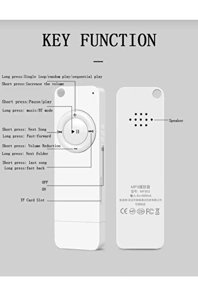 SIGHTZER Bluetooth Lu Mp3 Player Dahili Hoparlör Kablolu Ve Kablosuz Kulaklık Ile Kullanabilme Mini Mp3 Çalar