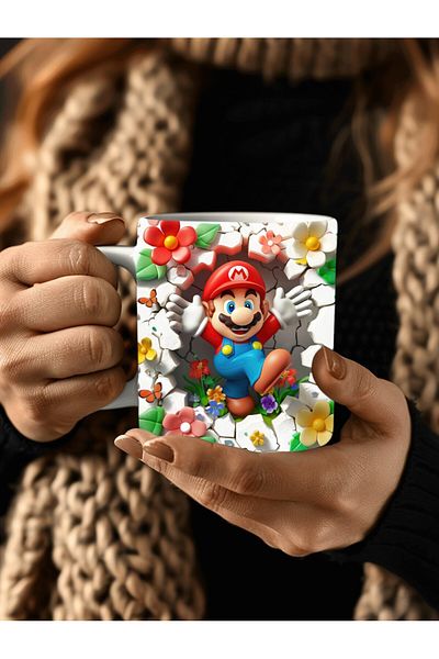 Evion Super Mario Printed 3D Design Ceramic Mug - Gift Mug