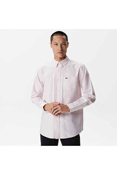 Lacoste Erkek Regular Fit Düğmeli Yaka Pembe Gömlek