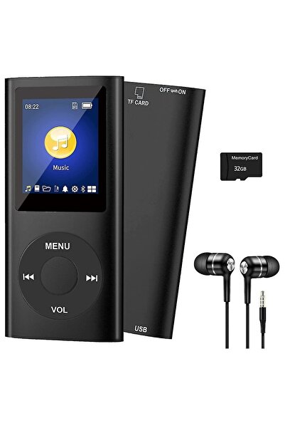 SIGHTZER METAL MP3 ÇALAR DİJİTAL EKRANLI MP4 PLAYER SES KAYIT FM RADYO 32GB HAFIZA KARTI HEDİYE