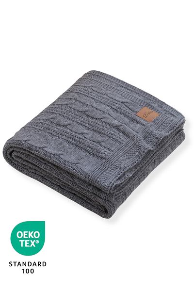 DALİSA Anthracite Cuo Knitted Knitwear Bedspread - Sofa 130x170 Cm