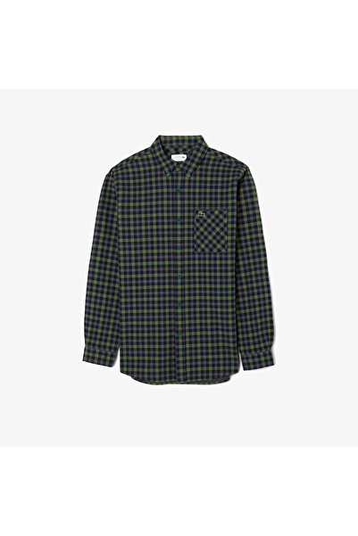 Lacoste Erkek Regular Fit Ekose Koyu Yeşil Gömlek