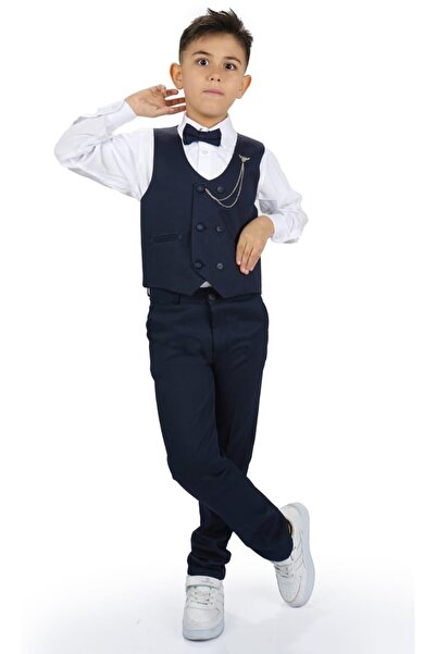 ESKİŞEHİR YUMURCAK Dark Blue Vest Suit
