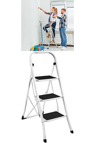 Magnotto Katlanabilir Ev Ofis Bahçe İçin Merdiven Katlanır Pratik 3 Basamaklı...