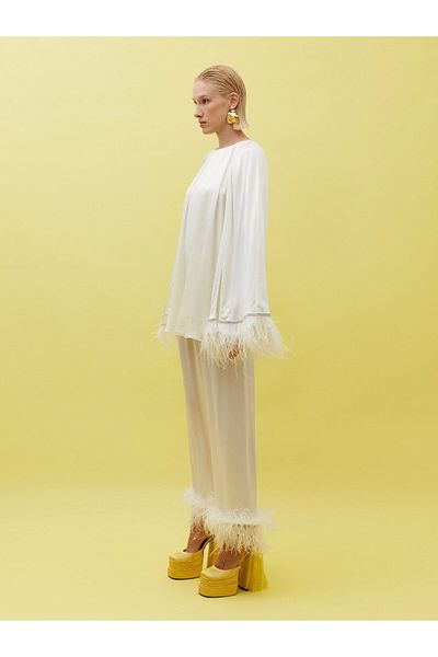 BAQA Feather and Stone Detailed Blouse