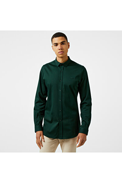 Lacoste Erkek Slim Fit Koyu Yeşil Gömlek