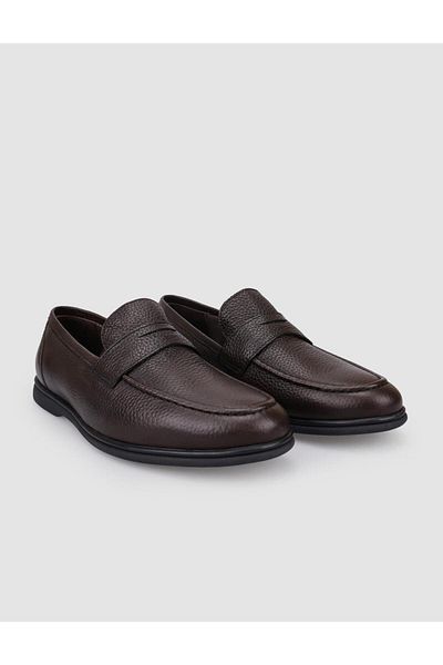 Cabani 100% Genuine Leather Brown Men's Casual Shoes