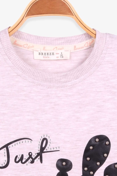 Breeze Φούτερ για κορίτσια με πέτρες και κορδόνια στη μέση 6-12 ετών, μπεζ μελανζέ