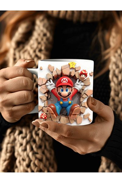 Evion Super Mario Printed 3D Design Ceramic Mug - Gift Mug