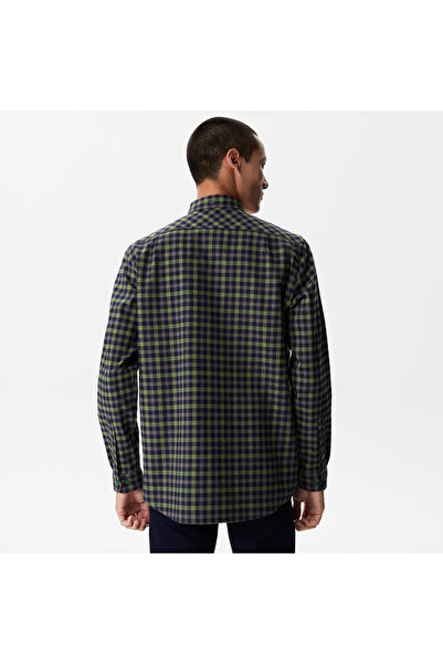 Lacoste Erkek Regular Fit Ekose Koyu Yeşil Gömlek