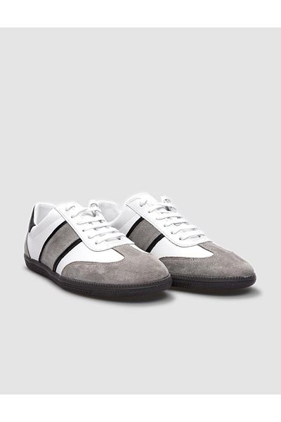Cabani 100% Genuine Leather White - Beige Suede Lace-up Women's Sneakers