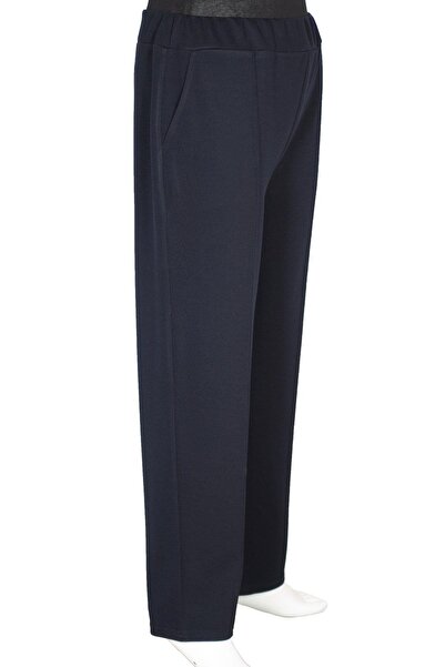 HESNA Γυναικείο παντελόνι Nazlı Winter Plus Size χωρίς επένδυση σε μπλε ναυτικό χρώμα