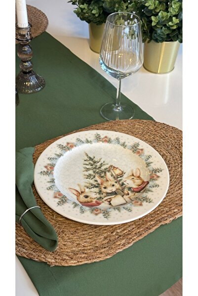 Decamor home 6 Pieces Rabbit Patterned Serving Plate New Year's Themed Serving Plate