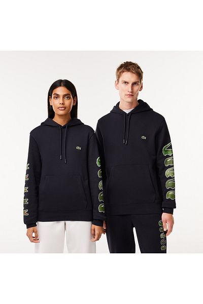 Lacoste Hanorac cu glugă crocodil contrastant