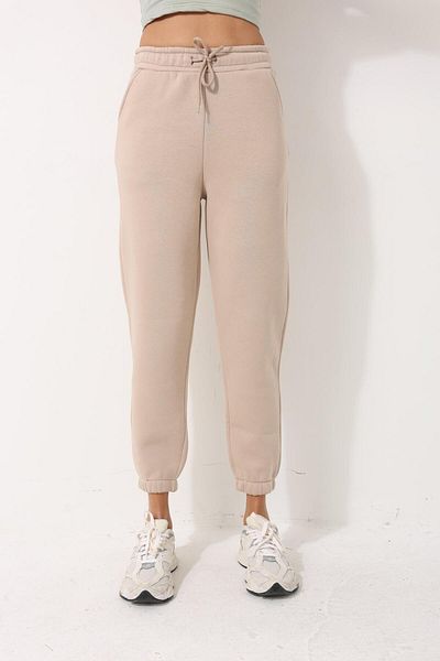 AMİDA Μπεζ γυναικείο κορδόνι με τσέπες Jogger Sweatpants - 2456