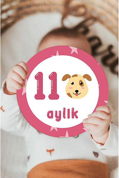kutuTR Colorful Printed Monthly Baby and Pregnant Card - 15 Card Set