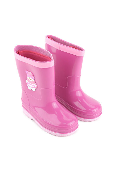 GEZER Kız Çocuk Kışlık İçinde Çıkarılabilir Ek Çoraplı Su Geçirmez Yağmur Bot Çizme