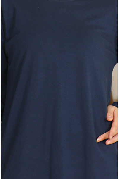 sefamerve Yırtmaçlı Uzun Tunik 9141-07 Lacivert