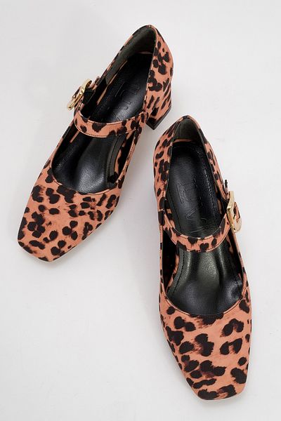 LuviShoes Pantofi de damă cu toc gros cu model DOLVA negru galben