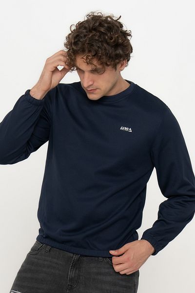 Jack & Jones Hanorac pentru bărbați cu gât crew - Logo-ul pieptului imprimat, de bază