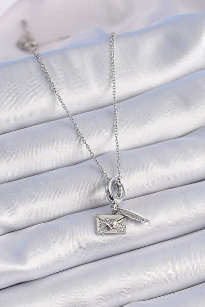 Clariss 316L الصلب الفضة اللون القلب التفاصيل رسالة الشكل سحر نموذج قلادة المرأة