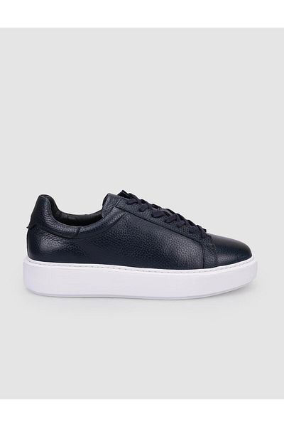 Cabani Pantofi sport pentru bărbați, 100% piele naturală, albastru bleumarin