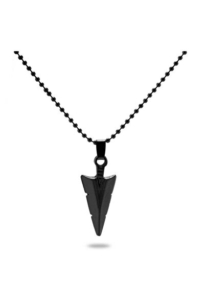 Apptakı Mat Siyah Mızrak Kolye - CAZ0092