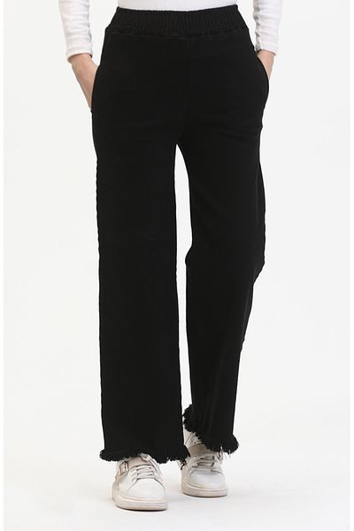 sefamerve Blugi cu talie elastică 1793K-01 Negru