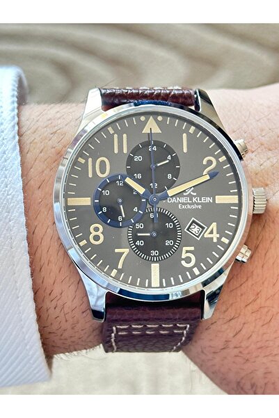 Daniel Klein Dani̇el Klein Exculisve Stitched Leather Strap Active Indicator Men's Arm Saa