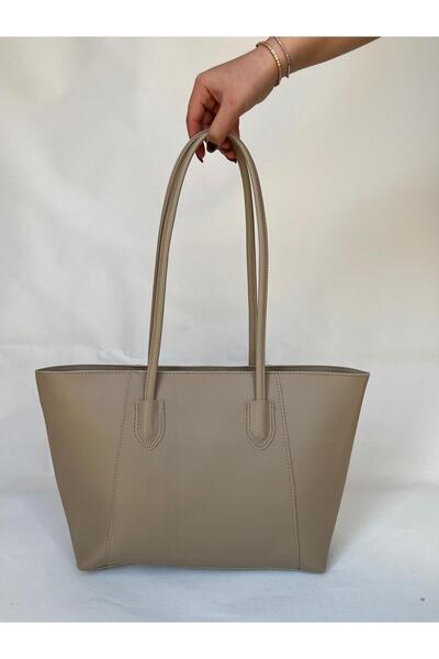 melecco Кремаво Дамска голяма широка чанта Куфарче Ученическа бизнес чанта Ча...