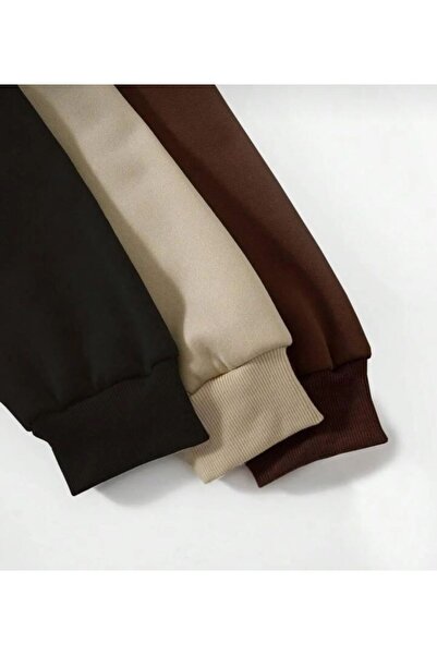 Medinenur Unisex Duz Baskısız 3’lü Oversize Kapşonlu Sweatshirt