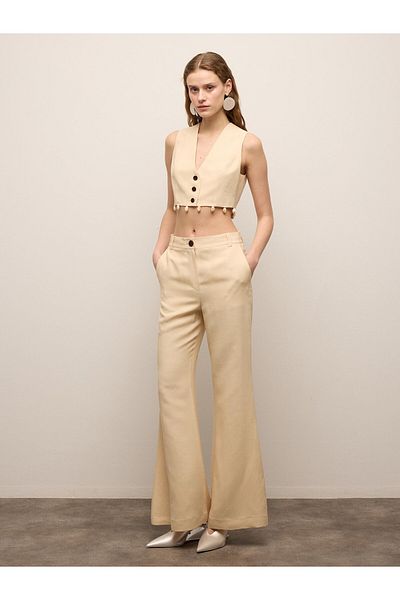 BAQA Spanish Leg Beige Trousers