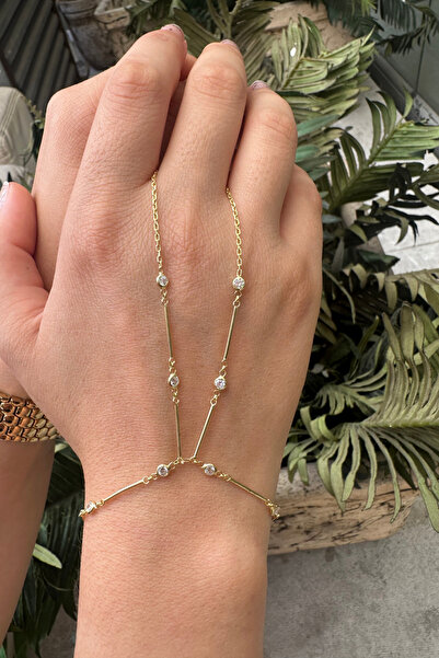 SUNSHINE 925 Ayar Gold Kaplamalı Zirkon Taşlı Şandelli Tasarım Gümüş Şahmeran