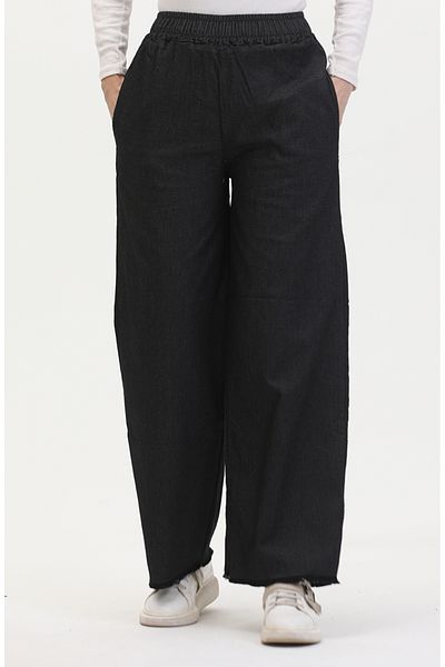 sefamerve Anthrazitfarbene Jeans mit elastischem Bund, Modell 1793F-01