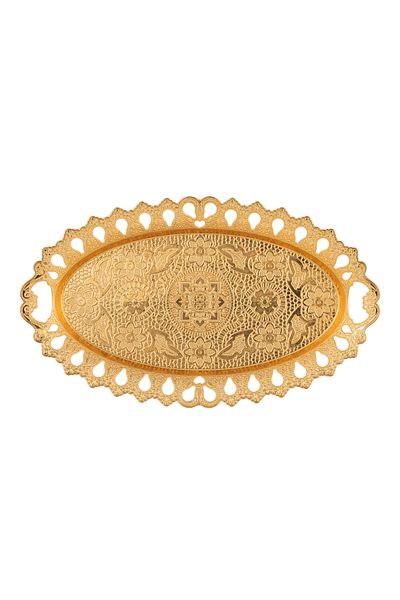 Sena Neslişah Oval 2-Person Metal Presentation Tray