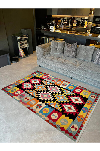 Rugs Modern Halı Maya Koleksiyonu Çok Renkli Etnik Desenli Dokuma Taban Moder...