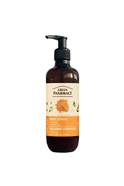 Green Pharmacy لوشن ترطيب وتهدئة عضوي بنسبة 96% بزيت الكركم والقرع 400 مل